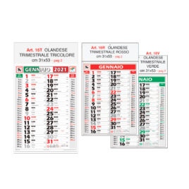 Calendario trimestrale, Art.16 grafica testata personalizzabile