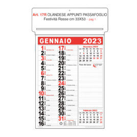 Calendario appunti passafoglio Art. 17 personalizzato