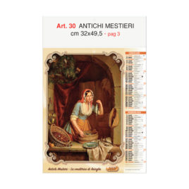 Calendario Antichi mestieri, figurato 6 fogli, Art. 30 grafica testata personalizzabile