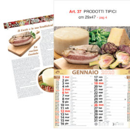 Calendario Prodotti Tipici,12 fogli, Art. 37 grafica testata personalizzabile