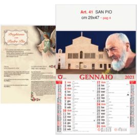 Calendario Padre Pio 12 fogli, Art. 41 grafica testata personalizzabile