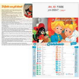 Calendario Fiabe 12 fogli, Art. 43 grafica testata personalizzabile