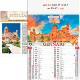 Calendario Sicilia bella 12 fogli, Art. 44 grafica testata personalizzabile