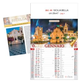 Calendario Sicilia bella 12 fogli, Art. 44 grafica testata personalizzabile