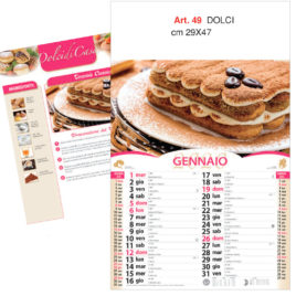Calendario dolci 12 fogli figurativo, Art. 49 grafica testata personalizzabile