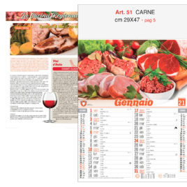 Calendario Carne figurativo, Art. 51 grafica testata personalizzabile