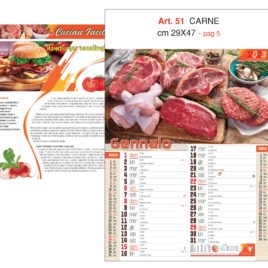 Calendario Carne figurativo, Art. 51 grafica testata personalizzabile