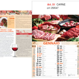 Calendario Carne figurativo, Art. 51 grafica testata personalizzabile