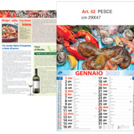 Calendario Pesce figurativo, Art. 52 grafica testata personalizzabile