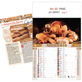 Calendario Pane figurativo 12 Fogli, Art. 53 grafica testata personalizzabile