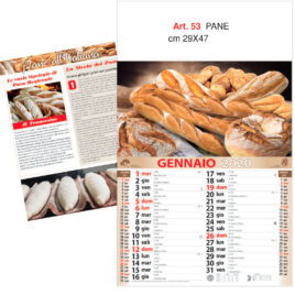 Calendario Pane figurativo 12 Fogli, Art. 53 grafica testata personalizzabile