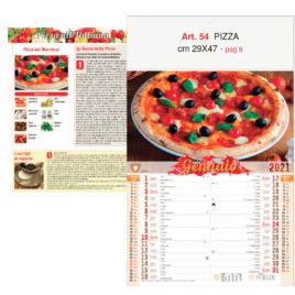 Calendario Pizza 12 fogli figurativo, Art. 54 grafica testata personalizzabile