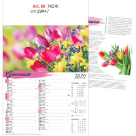 Calendario fiori, Art. 59 grafica testata personalizzabile