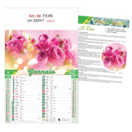 Calendario fiori, Art. 59 grafica testata personalizzabile