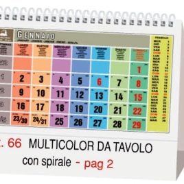 Calendario da tavolo multicolor, Art.66 grafica personalizzabile