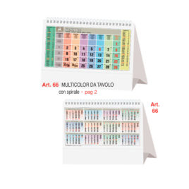 Calendario da tavolo multicolor, Art.66 grafica personalizzabile