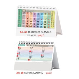 Calendario da tavolo multicolor, Art.66 grafica personalizzabile