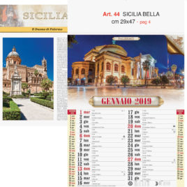 Calendario Sicilia bella 12 fogli, Art. 44 grafica testata personalizzabile
