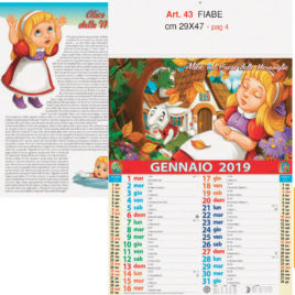 Calendario Fiabe 12 fogli, Art. 43 grafica testata personalizzabile
