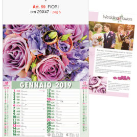 Calendario fiori, Art. 59 grafica testata personalizzabile