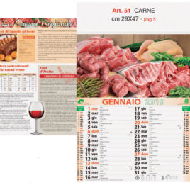 Calendario Carne figurativo, Art. 51 grafica testata personalizzabile