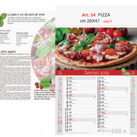 Calendario Pizza 12 fogli figurativo, Art. 54 grafica testata personalizzabile