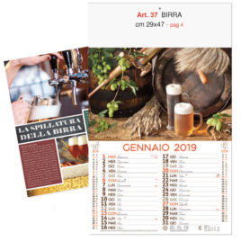 Calendario Birra,12 fogli, Art. 37 grafica testata personalizzabile