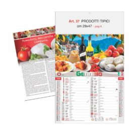 Calendario Prodotti Tipici,12 fogli, Art. 37 grafica testata personalizzabile