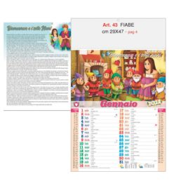 Calendario Fiabe 12 fogli, Art. 43 grafica testata personalizzabile