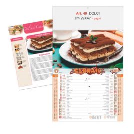 Calendario dolci 12 fogli figurativo, Art. 49 grafica testata personalizzabile