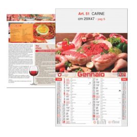 Calendario Carne figurativo, Art. 51 grafica testata personalizzabile