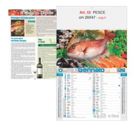 Calendario Pesce figurativo, Art. 52 grafica testata personalizzabile