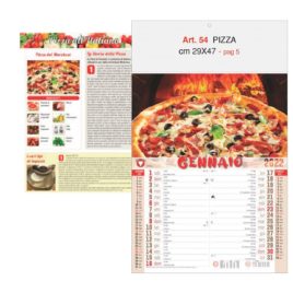 Calendario Pizza 12 fogli figurativo, Art. 54 grafica testata personalizzabile
