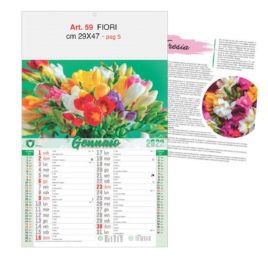 Calendario fiori, Art. 59 grafica testata personalizzabile