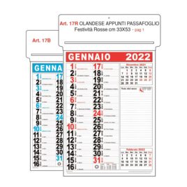 Calendario appunti passafoglio Art. 17 personalizzato