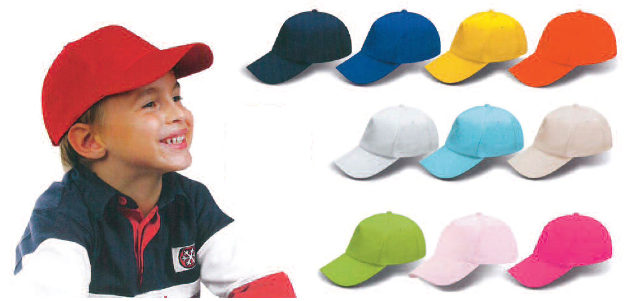 Cappellino baseball sandwich bambino, Art. 201B con stampa logo e grafica personalizzata.