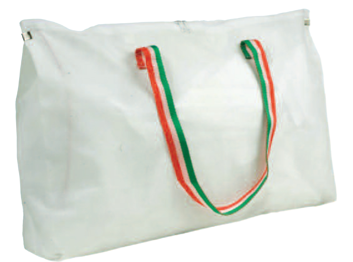 Borsa in tnt manici tricolore, Art. 234 con stampa logo e grafica personalizzata.