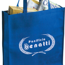 Borsa shopper in tnt, Art. 240 con stampa logo e grafica personalizzata.