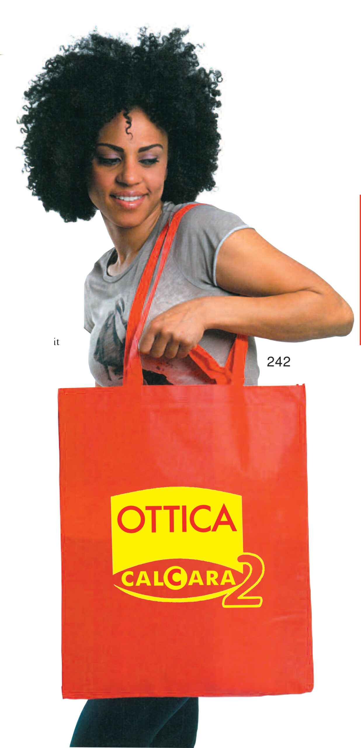 Borsa shopper in tnt, Art. 242 con stampa logo e grafica personalizzata.