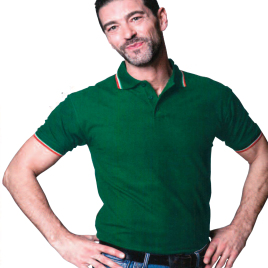 Polo unisex bordi tricolore, art. 916 con la stampa del tuo logo