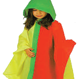 Poncho mantellina bimbi tricolore art. 924 con la stampa del tuo logo
