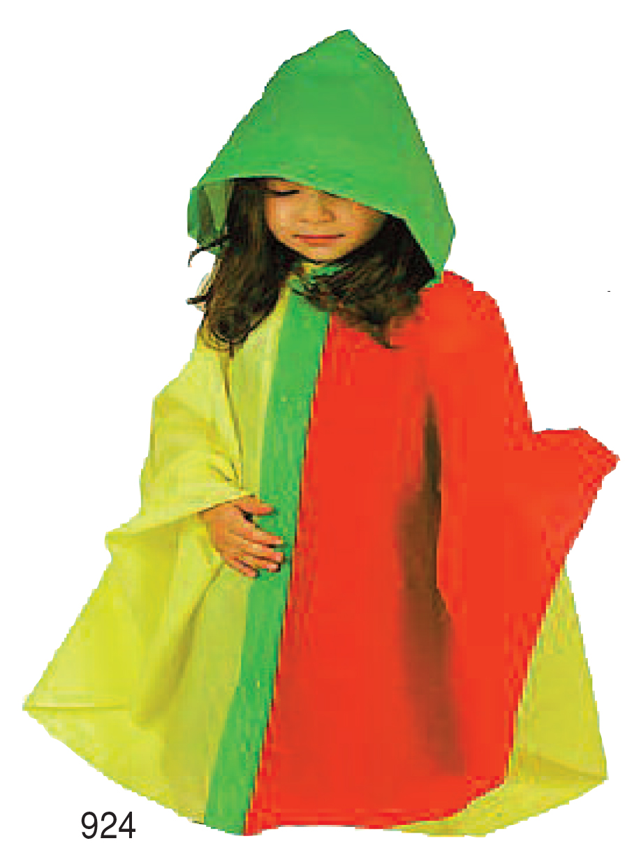 Poncho mantellina bimbi tricolore art. 924 con la stampa del tuo logo