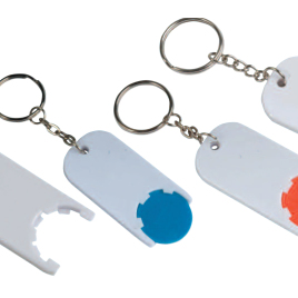 Portachiavi con stampa logo con gettone per carrello Art. 504