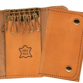 Portachiavi in cuoio 6 ganci con stampa logo Art. 510