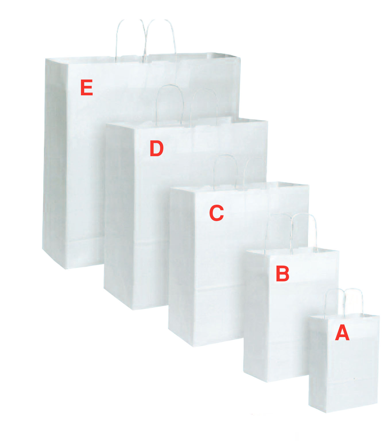 Sacchetto shopper bianco con manico ritorto, Art. KBR con stampa logo