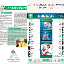 Calendario Farmacia, i consigli, Art. 48 grafica testata personalizzabile