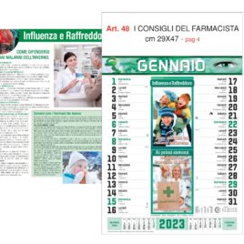 Calendario Farmacia, i consigli, Art. 48 grafica testata personalizzabile