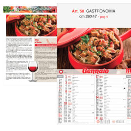 Calendario Gastronimia figurativo, Art. 50 grafica testata personalizzabile
