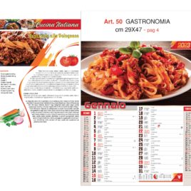 Calendario Gastronimia figurativo, Art. 50 grafica testata personalizzabile