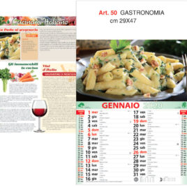 Calendario Gastronimia figurativo, Art. 50 grafica testata personalizzabile